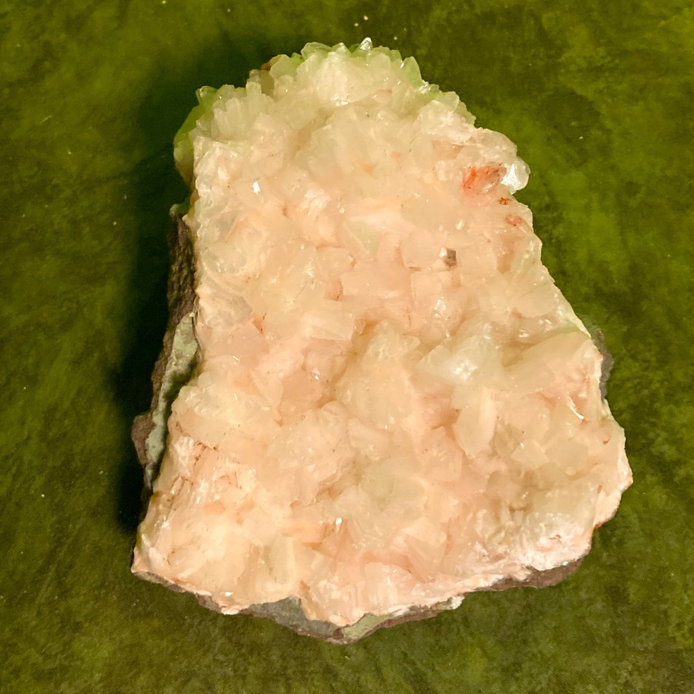 Natural Pink/Light Peach Stilbite Zeolite Crystal Cluster Mineral